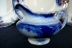 WOOD & SON  CLARENCE (FLOW BLUE)-   CREAMER  8oz  .....  https://www.jaapiesFineChinaStore.come.com