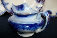 WOOD & SON  CLARENCE (FLOW BLUE)-   CREAMER  8oz  .....  https://www.jaapiesFineChinaStore.come.com