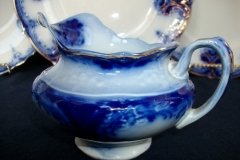 WOOD & SON  CLARENCE (FLOW BLUE)-   CREAMER  8oz  .....  https://www.jaapiesFineChinaStore.come.com