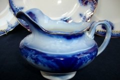 WOOD & SON  CLARENCE (FLOW BLUE)-   CREAMER  8oz  .....  https://www.jaapiesFineChinaStore.come.com