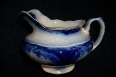 WOOD & SON  CLARENCE (FLOW BLUE)-   CREAMER  8oz  .....  https://www.jaapiesFineChinaStore.come.com