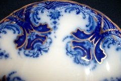 WOOD & SON  CLARENCE (FLOW BLUE)-   CUP & SAUCER ..... https://www.jaapiesFineChinaStore.come.com