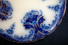 WOOD & SON  CLARENCE (FLOW BLUE)-   CUP & SAUCER ..... https://www.jaapiesFineChinaStore.come.com