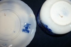 WOOD & SON  CLARENCE (FLOW BLUE)-   CUP & SAUCER ..... https://www.jaapiesFineChinaStore.come.com