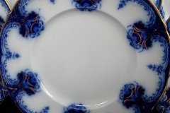 WOOD & SON  CLARENCE (FLOW BLUE)-  DINNER PLATE  .....  https://www.jaapiesFineChinaStore.com