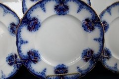 WOOD & SON  CLARENCE (FLOW BLUE)-  DINNER PLATE  .....  https://www.jaapiesFineChinaStore.com