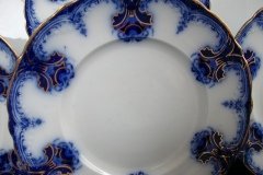 WOOD & SON  CLARENCE (FLOW BLUE)-  DINNER PLATE  .....  https://www.jaapiesFineChinaStore.com