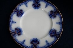 WOOD & SON  CLARENCE (FLOW BLUE)-  DINNER PLATE  .....  https://www.jaapiesFineChinaStore.com