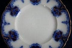 WOOD & SON  CLARENCE (FLOW BLUE)-  DINNER PLATE  .....  https://www.jaapiesFineChinaStore.com
