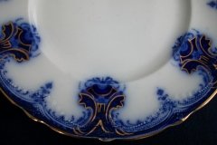 WOOD & SON  CLARENCE (FLOW BLUE)-  DINNER PLATE  .....  https://www.jaapiesFineChinaStore.com
