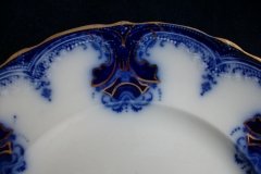 WOOD & SON  CLARENCE (FLOW BLUE)-  DINNER PLATE  .....  https://www.jaapiesFineChinaStore.com