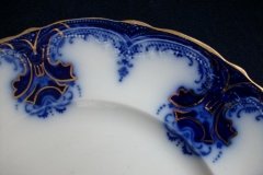WOOD & SON  CLARENCE (FLOW BLUE)-  DINNER PLATE  .....  https://www.jaapiesFineChinaStore.com