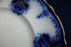 WOOD & SON  CLARENCE (FLOW BLUE)-  DINNER PLATE  .....  https://www.jaapiesFineChinaStore.com