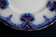 WOOD & SON  CLARENCE (FLOW BLUE)-  DINNER PLATE  .....  https://www.jaapiesFineChinaStore.com