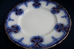 WOOD & SON  CLARENCE (FLOW BLUE)-  DINNER PLATE  .....  https://www.jaapiesFineChinaStore.com