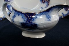 WOOD & SON  CLARENCE (FLOW BLUE)-  GRAVY BOAT- NO UNDERPLATE  .....  https://www.jaapiesFineChinaStore.come.com