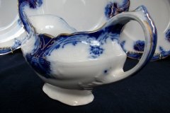 WOOD & SON  CLARENCE (FLOW BLUE)-  GRAVY BOAT- NO UNDERPLATE  .....  https://www.jaapiesFineChinaStore.come.com