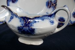 WOOD & SON  CLARENCE (FLOW BLUE)-  GRAVY BOAT- NO UNDERPLATE  .....  https://www.jaapiesFineChinaStore.come.com