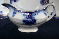 WOOD & SON  CLARENCE (FLOW BLUE)-  GRAVY BOAT- NO UNDERPLATE  .....  https://www.jaapiesFineChinaStore.come.com