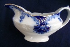 WOOD & SON  CLARENCE (FLOW BLUE)-  GRAVY BOAT- NO UNDERPLATE  .....  https://www.jaapiesFineChinaStore.come.com