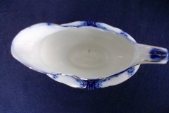 WOOD & SON  CLARENCE (FLOW BLUE)-  GRAVY BOAT- NO UNDERPLATE  .....  https://www.jaapiesFineChinaStore.come.com