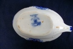 WOOD & SON  CLARENCE (FLOW BLUE)-  GRAVY BOAT- NO UNDERPLATE  .....  https://www.jaapiesFineChinaStore.come.com