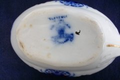 WOOD & SON  CLARENCE (FLOW BLUE)-  GRAVY BOAT- NO UNDERPLATE  .....  https://www.jaapiesFineChinaStore.come.com