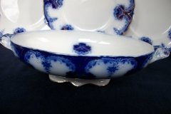 WOOD & SON CLARENCE  (FLOW BLUE)- OVAL COVERED SERVING BOWL- NO LID  .....  https://www.jaapiesFineChinaStore..com
