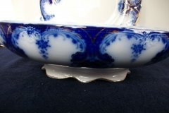 WOOD & SON CLARENCE  (FLOW BLUE)- OVAL COVERED SERVING BOWL- NO LID  .....  https://www.jaapiesFineChinaStore..com