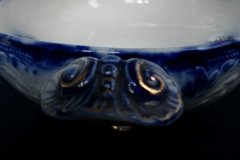 WOOD & SON CLARENCE  (FLOW BLUE)- OVAL COVERED SERVING BOWL- NO LID  .....  https://www.jaapiesFineChinaStore..com
