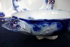 WOOD & SON CLARENCE  (FLOW BLUE)- OVAL COVERED SERVING BOWL- NO LID  .....  https://www.jaapiesFineChinaStore..com