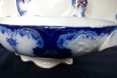 WOOD & SON CLARENCE  (FLOW BLUE)- OVAL COVERED SERVING BOWL- NO LID  .....  https://www.jaapiesFineChinaStore..com