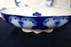 WOOD & SON CLARENCE  (FLOW BLUE)- OVAL COVERED SERVING BOWL- NO LID  .....  https://www.jaapiesFineChinaStore..com