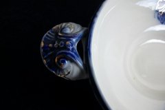 WOOD & SON CLARENCE  (FLOW BLUE)- OVAL COVERED SERVING BOWL- NO LID  .....  https://www.jaapiesFineChinaStore..com
