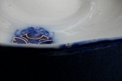 WOOD & SON CLARENCE  (FLOW BLUE)- OVAL COVERED SERVING BOWL- NO LID  .....  https://www.jaapiesFineChinaStore..com