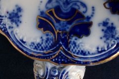 WOOD & SON  CLARENCE (FLOW BLUE)-  OVAL COVERED SERVING BOWL  .....  https://www.jaapiesFineChinaStore.com