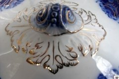 WOOD & SON  CLARENCE (FLOW BLUE)-  OVAL COVERED SERVING BOWL  .....  https://www.jaapiesFineChinaStore.com