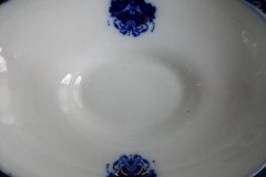 WOOD & SON  CLARENCE (FLOW BLUE)-  OVAL COVERED SERVING BOWL  .....  https://www.jaapiesFineChinaStore.com