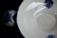 WOOD & SON  CLARENCE (FLOW BLUE)-  OVAL COVERED SERVING BOWL  .....  https://www.jaapiesFineChinaStore.com