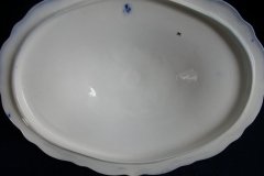 WOOD & SON  CLARENCE (FLOW BLUE)-  OVAL COVERED SERVING BOWL  .....  https://www.jaapiesFineChinaStore.com