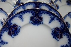 WOOD & SON  CLARENCE (FLOW BLUE)-  SALAD PLATE  .....  https://www.jaapiesFineChinaStore.com