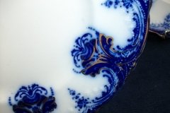 WOOD & SON  CLARENCE (FLOW BLUE)-  SALAD PLATE  .....  https://www.jaapiesFineChinaStore.com