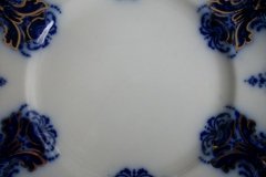 WOOD & SON  CLARENCE (FLOW BLUE)-  SALAD PLATE  .....  https://www.jaapiesFineChinaStore.com