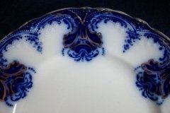 WOOD & SON  CLARENCE (FLOW BLUE)-  SALAD PLATE  .....  https://www.jaapiesFineChinaStore.com
