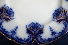 WOOD & SON  CLARENCE (FLOW BLUE)-  SALAD PLATE  .....  https://www.jaapiesFineChinaStore.com