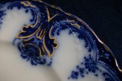 WOOD & SON  CLARENCE (FLOW BLUE)-  SALAD PLATE  .....  https://www.jaapiesFineChinaStore.com