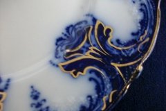 WOOD & SON  CLARENCE (FLOW BLUE)-  SALAD PLATE  .....  https://www.jaapiesFineChinaStore.com