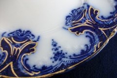 WOOD & SON  CLARENCE (FLOW BLUE)-  SALAD PLATE  .....  https://www.jaapiesFineChinaStore.com