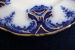 WOOD & SON  CLARENCE (FLOW BLUE)-  SALAD PLATE  .....  https://www.jaapiesFineChinaStore.com
