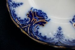 WOOD & SON  CLARENCE (FLOW BLUE)-  SALAD PLATE  .....  https://www.jaapiesFineChinaStore.com